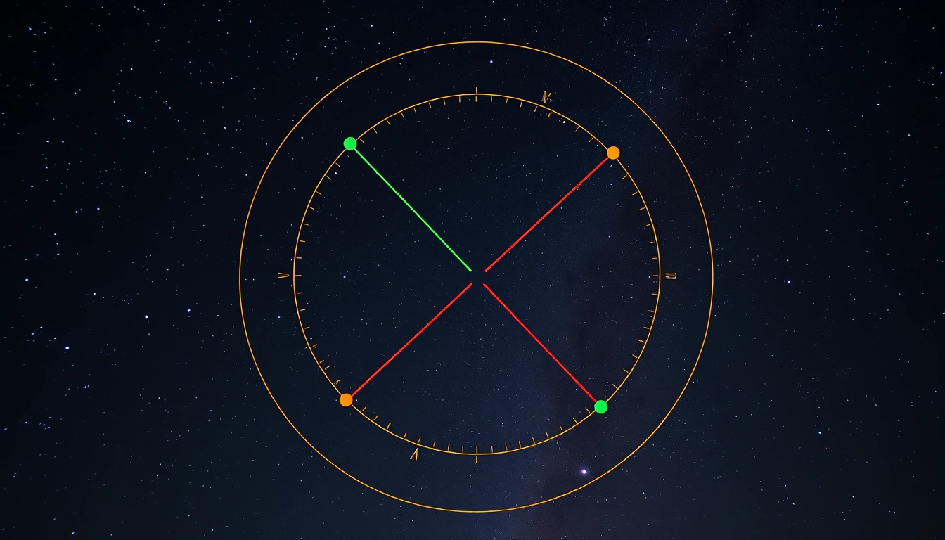 Visual representation of major aspects in a natal chart