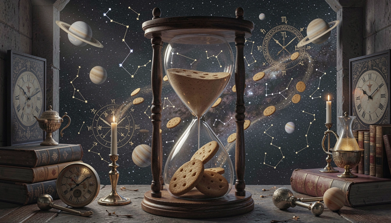 Cookie data trails fading in zodiac time cycle