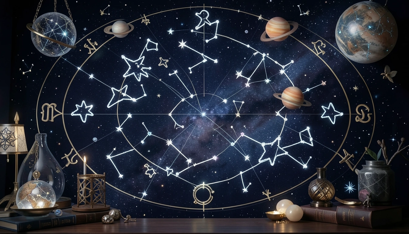 Astroloji platformunda çerezler ve izlemeyi simgeleyen yıldız desenleri