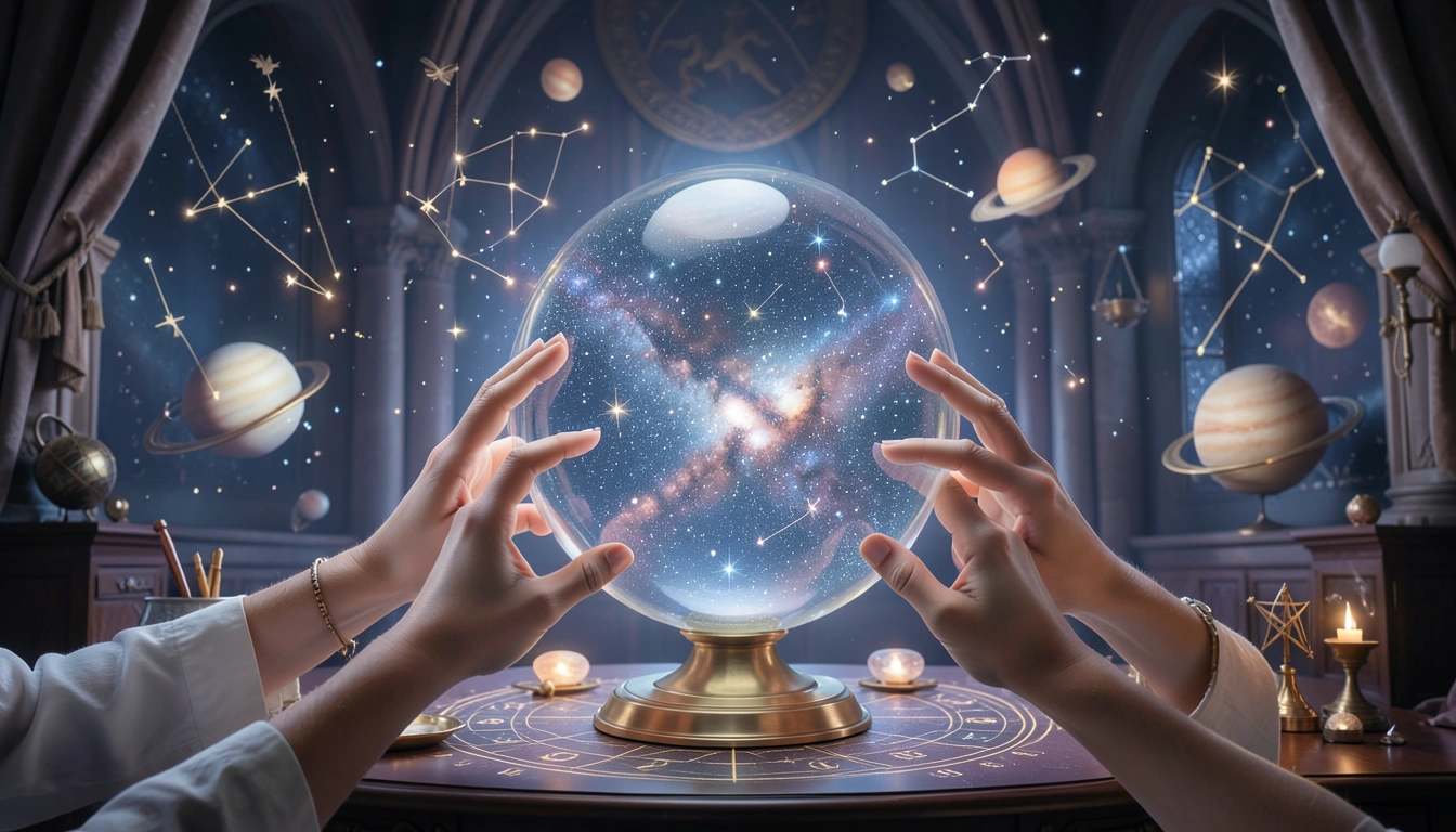Hands on crystal ball showing external influences in interpretations