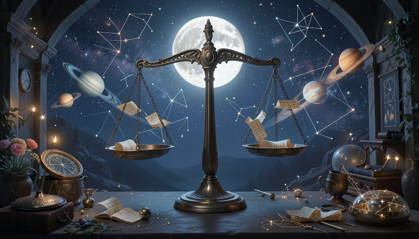 Moonlit scales representing refund policy balance