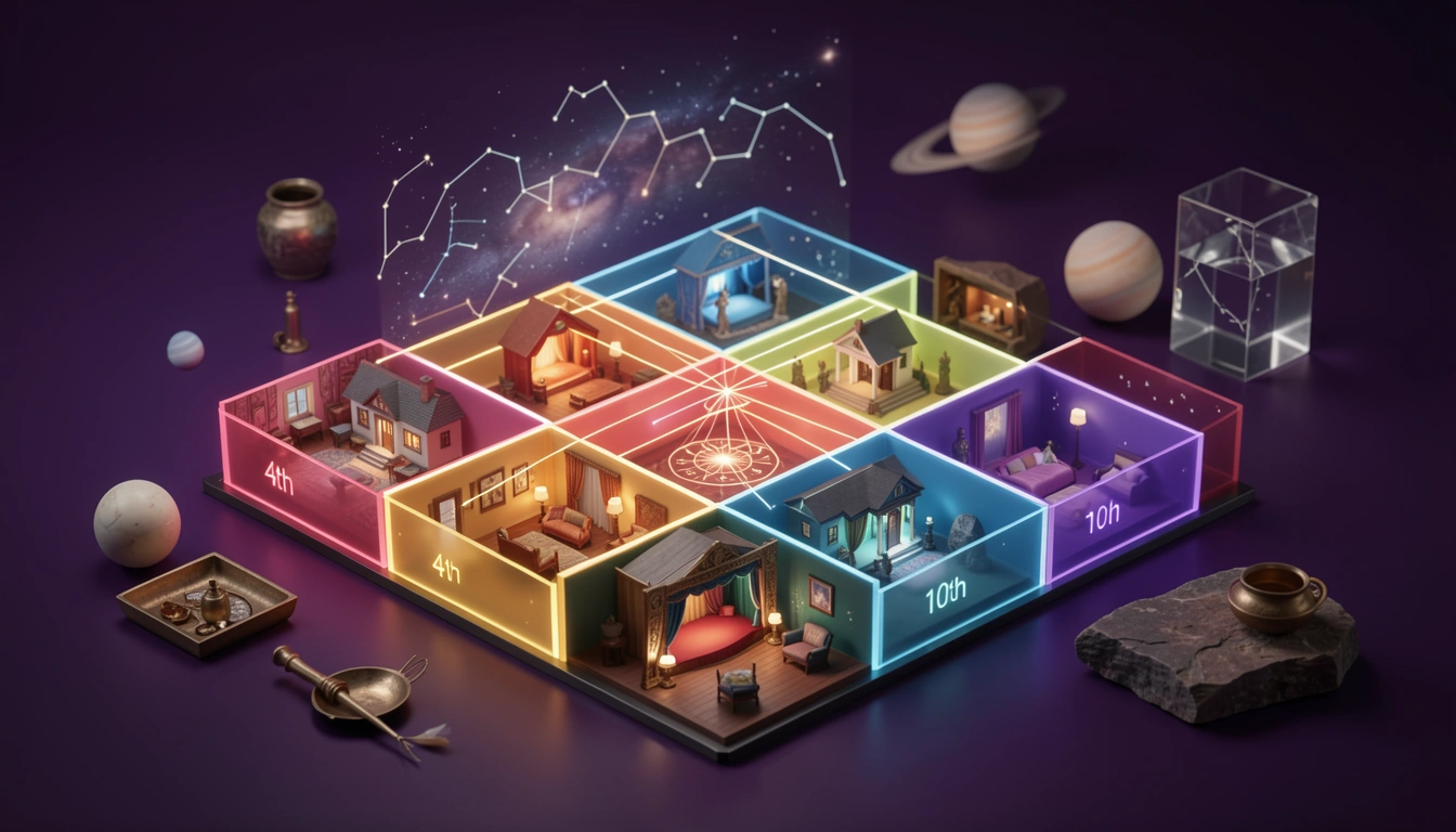 3D holographic Davison chart with house scenes