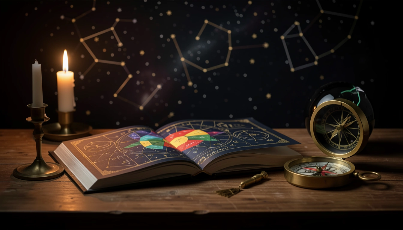 Featured astrology products including a luxury hardcover birth chart book and obsidian sphere.