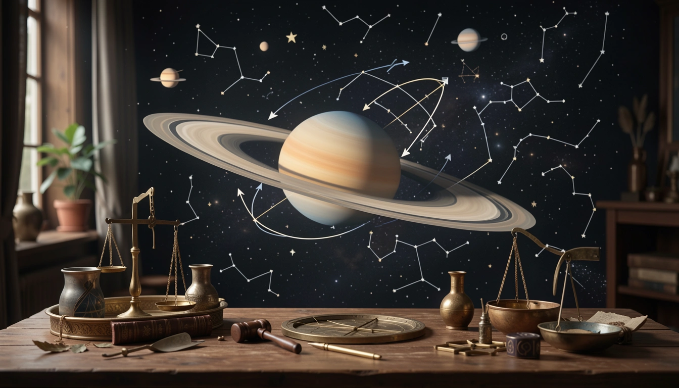 Diagram of Saturn's retrograde loop against stars