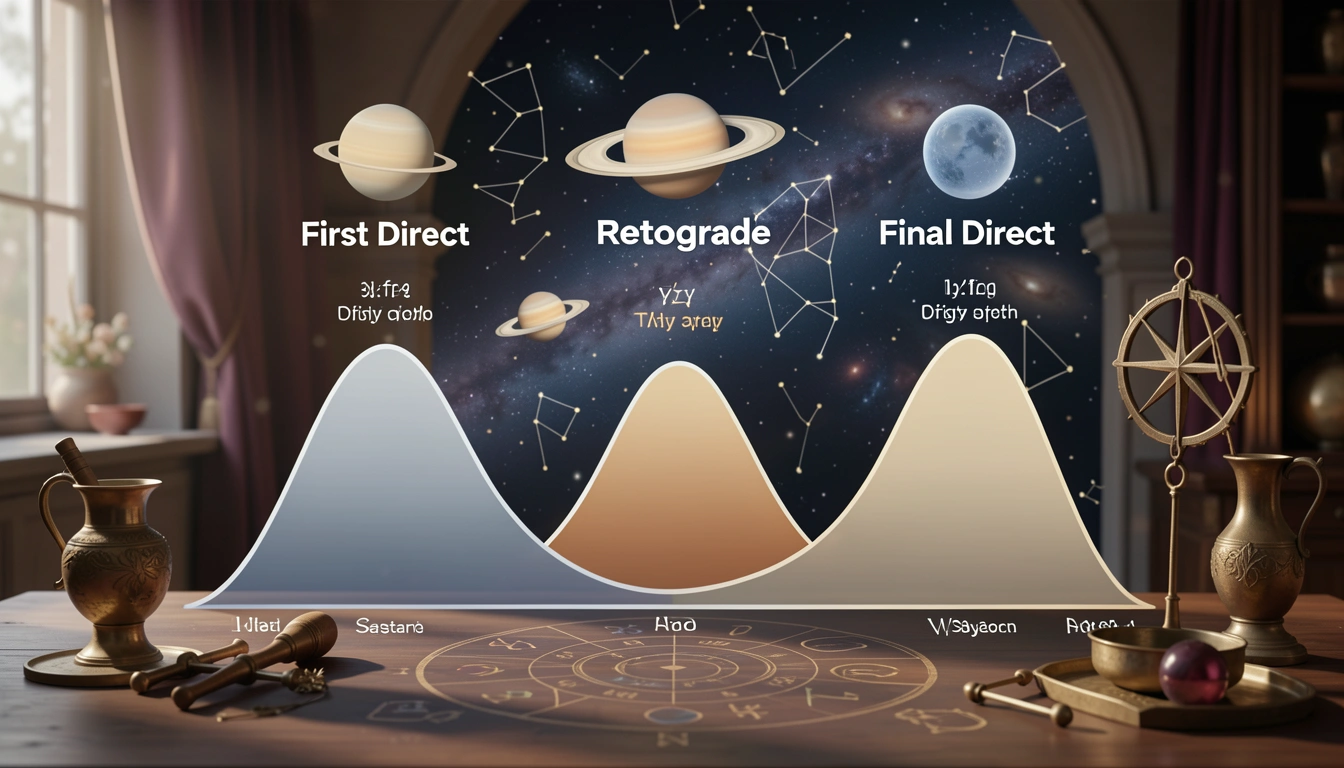 Timeline showing three passes of a Saturn Return