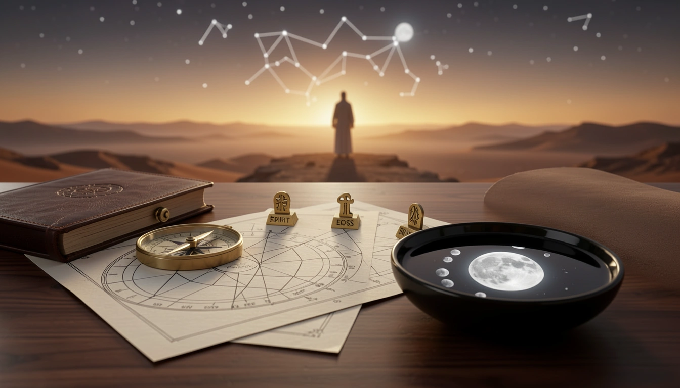 Calculate key traditional Arabic parts including the Lot of Spirit, Lot of Eros, and Lot of Necessity with precise signs, houses, and degrees. Calculate key traditional Arabic parts including the Lot of Spirit, Lot of Eros, and Lot of Necessity with precise signs, houses, and degrees.