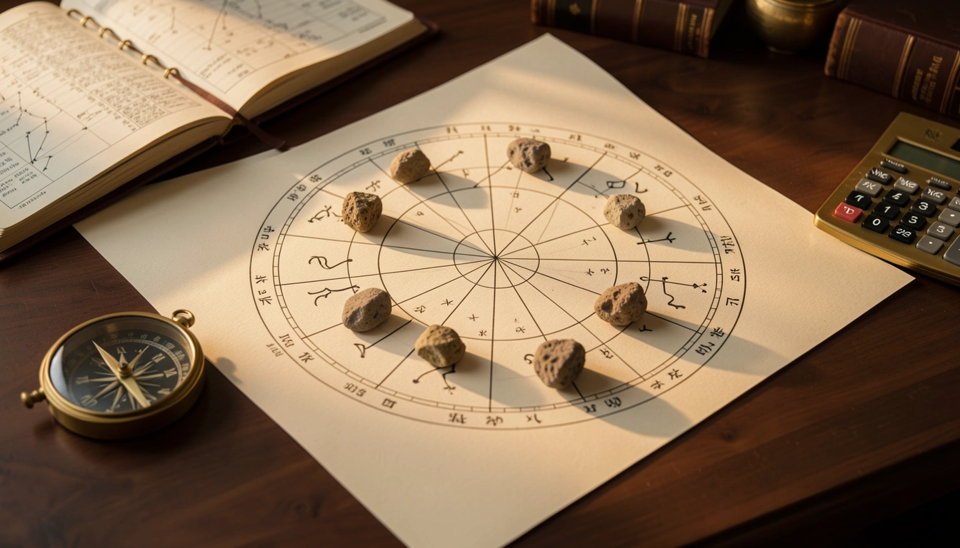 Inspect the main asteroid placements including Chiron, Ceres, Pallas, Juno, Vesta and Pholus in your natal chart.